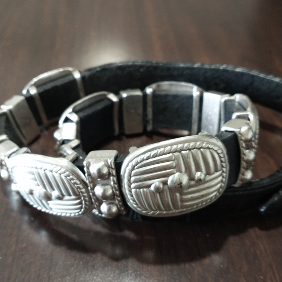 Brighton 8 silver toned Conchos 7 Separators Genuine Leather "S" - Picture 9 of 15